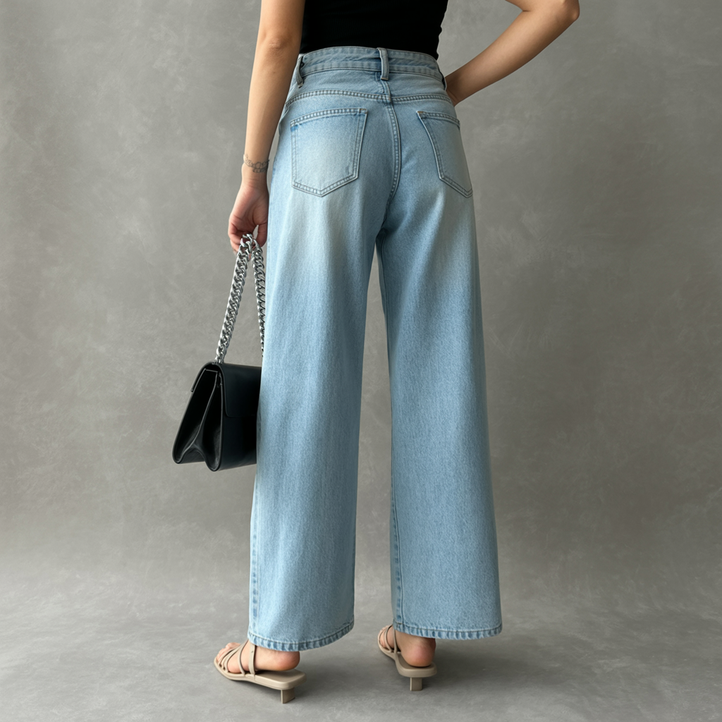 Women's Patchwork Wide Leg Jeans