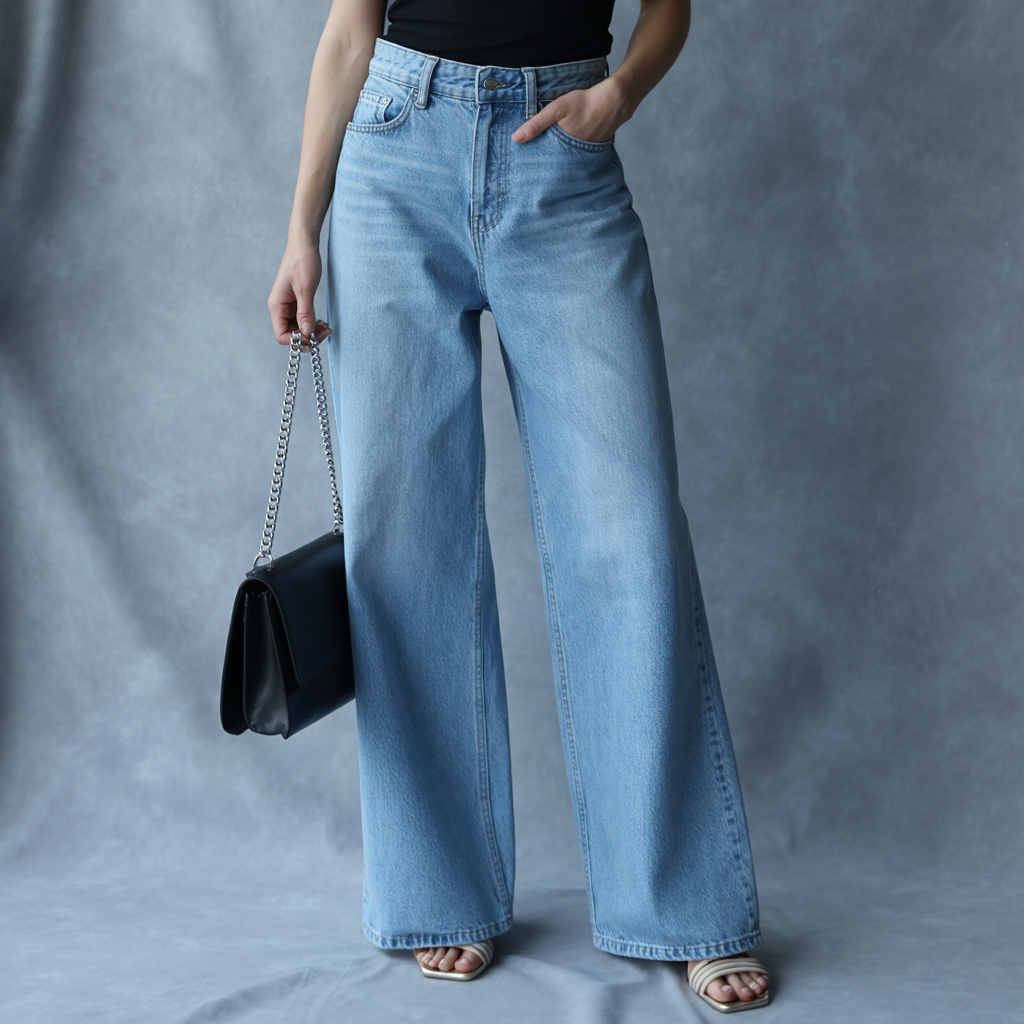 Women's Patchwork Wide Leg Jeans