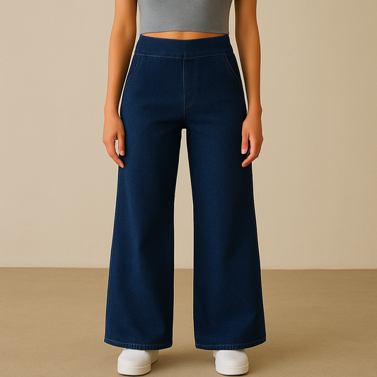 Plus Size High Waist Flared Jeans