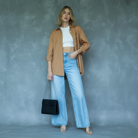 Women's Patchwork Wide Leg Jeans